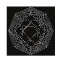 an interlocking linework comprised of only equilateral pentagons tattoo design idea