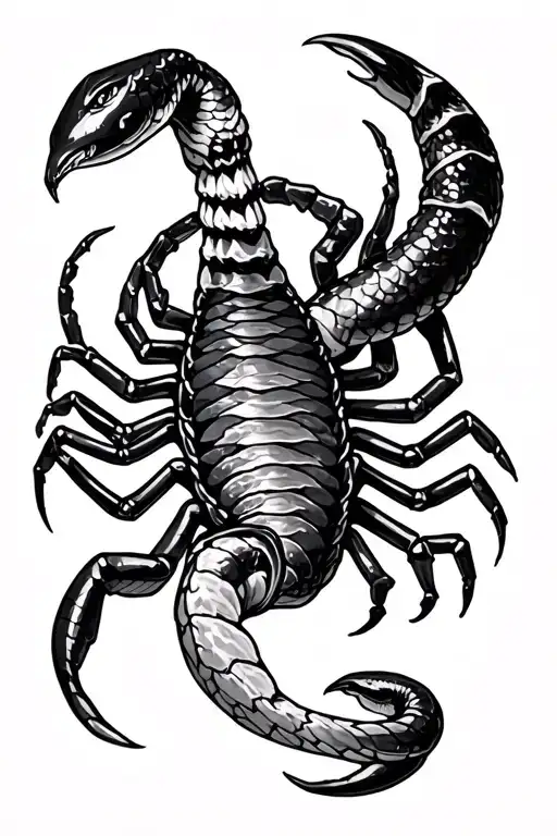 scorpion and snake forming tattoo design idea