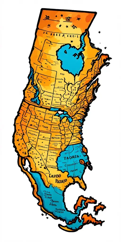 east coast usa geography tattoo design idea