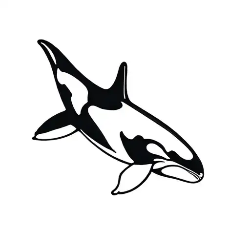 orca swimming tattoo design idea