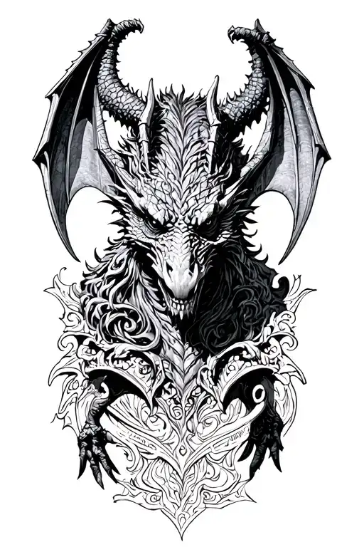 Gothic gargoyle tattoo design idea