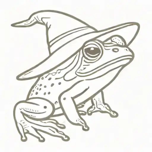 desert rain frog wearing wizard hat tattoo design idea