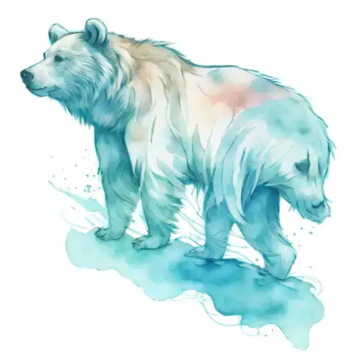 rough sketch bear spirit half sleeve tattoo design idea