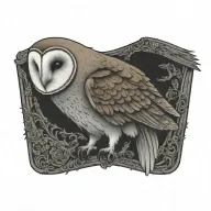 barn owl tattoo design idea