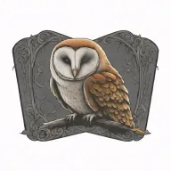 barn owl tattoo design idea