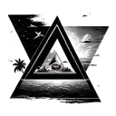 Bermuda Triangle prism tattoo design idea