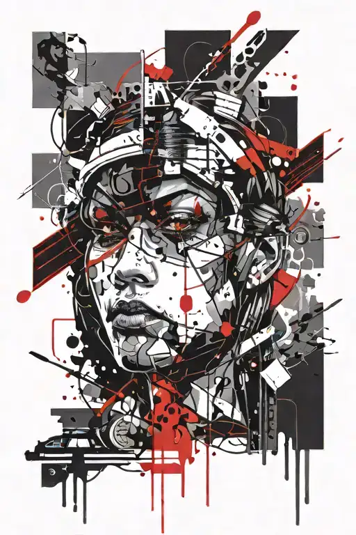 Blackout silhouette tattoo design idea