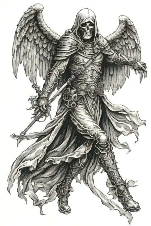 azrael angel of death tattoo design idea