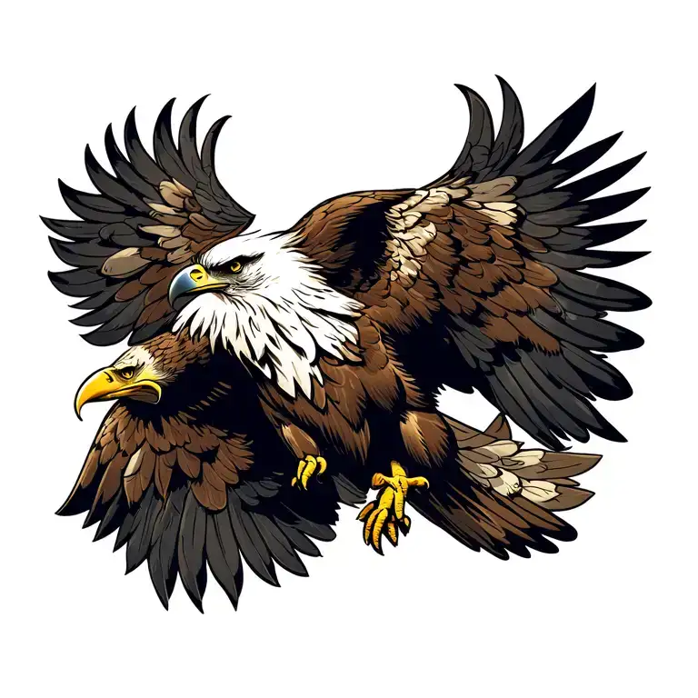 (eagle)( freedom and alway growing like no one can do it alway top of the height that no one can get the meaning of it ) tattoo design idea