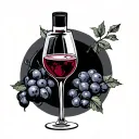 wine tattoo design idea