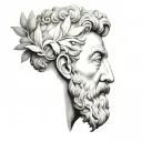 marcus aurelius with olive branch tattoo design idea