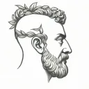 marcus aurelius with olive branch tattoo design idea