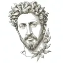 marcus aurelius with olive branch tattoo design idea