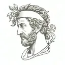 marcus aurelius with olive branch tattoo design idea