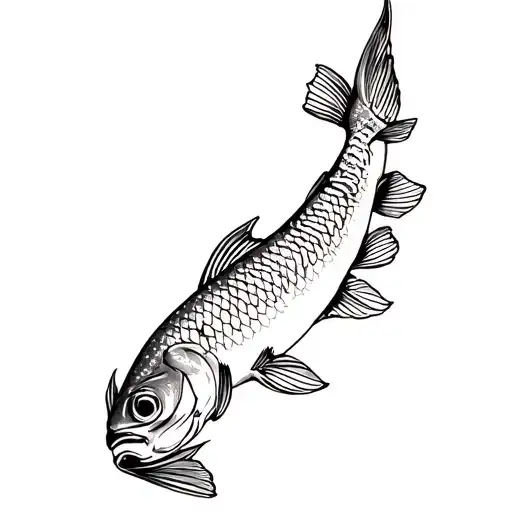 Salmon tattoo design idea