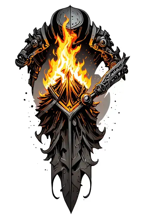 Dark souls bonfire tattoo design idea