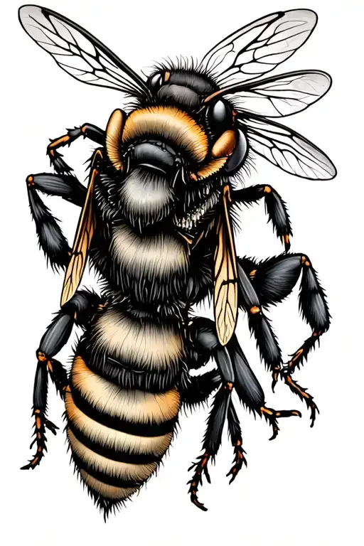 a mix between a bee and a zombie tattoo design idea