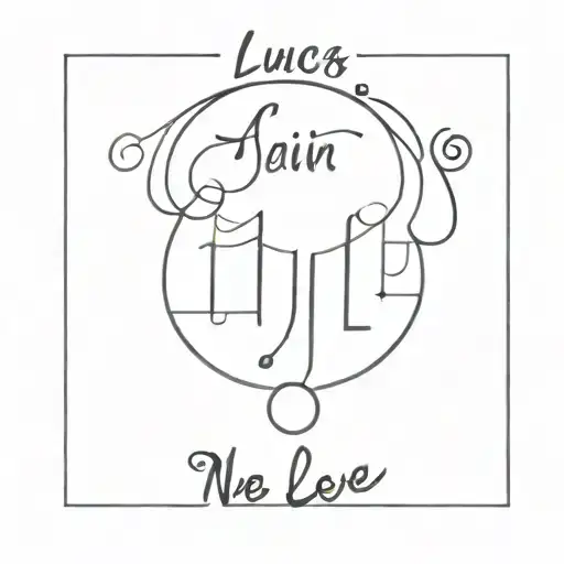 A minimalist design incorporating the names 'Lucas', 'Liam', 'Leah', 'Neo', 'Lykke', and 'Levi' tattoo design idea