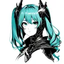 Hatsune Miku in the Iron Mask from the movie Saw movies tattoo design idea