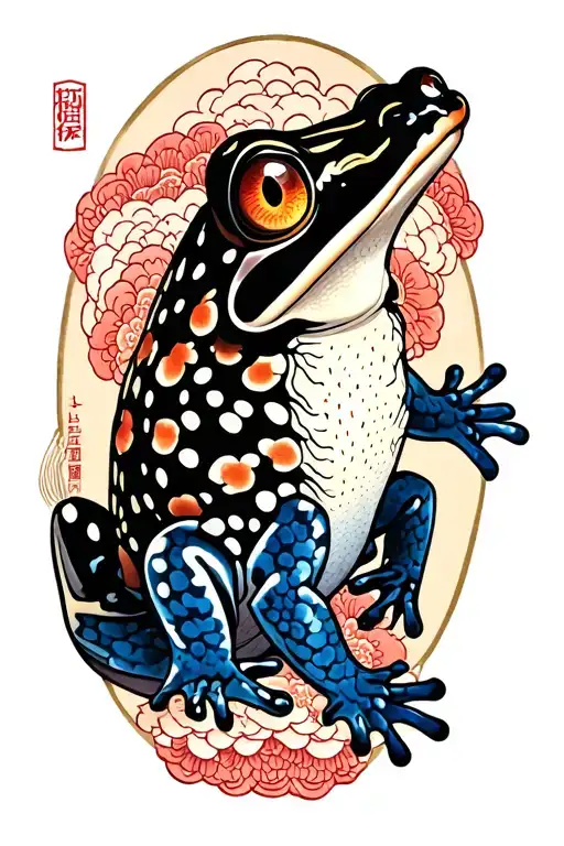 Japanese frog tattoo design idea