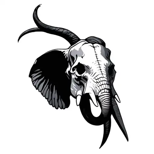 elephant skull tattoo design idea