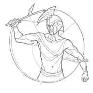 African warrior tattoo design idea