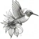 humming-bird tattoo design idea