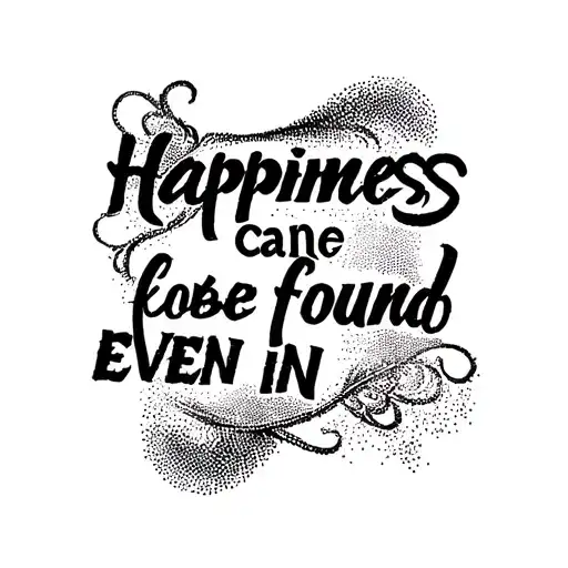"HAPPINESS CAN BE FOUND EVEN IN" LAMP POST tattoo design idea