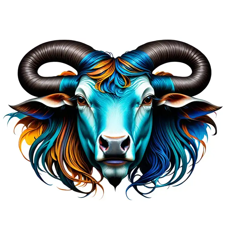 Taurus and Aquarius symbol incorporated tattoo design idea