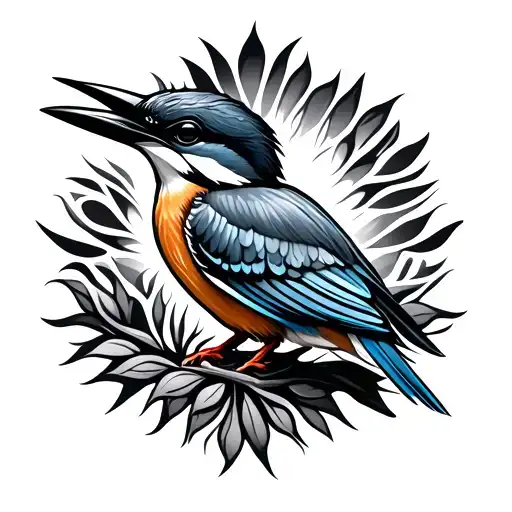 kingfisher maori style tattoo design idea