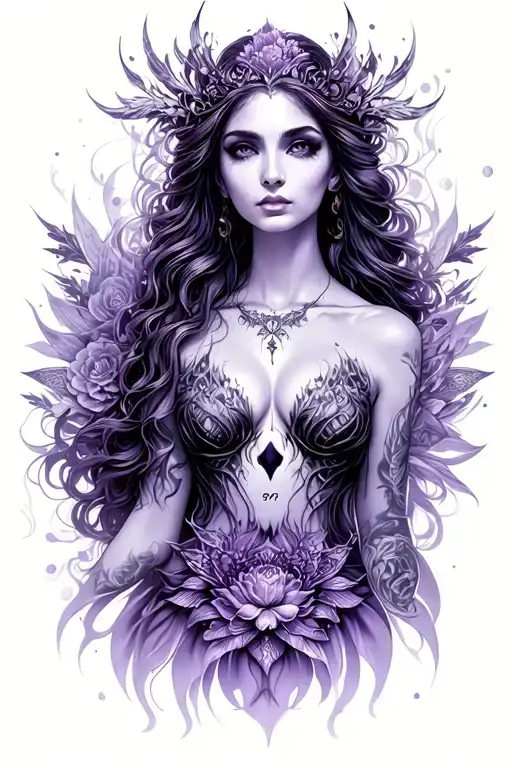 nyx goddess tattoo design idea