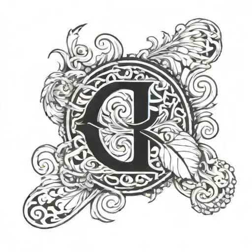 Rabe und buchstabe R subtly incorporated tattoo design idea