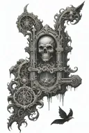 necronomicon gate summoning tattoo design idea