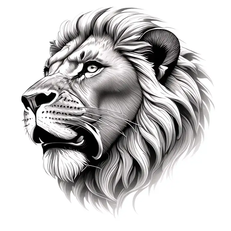 stoic scarres lion wearing tattoo design idea
