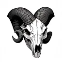 ram skull tattoo design idea