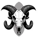 ram skull tattoo design idea