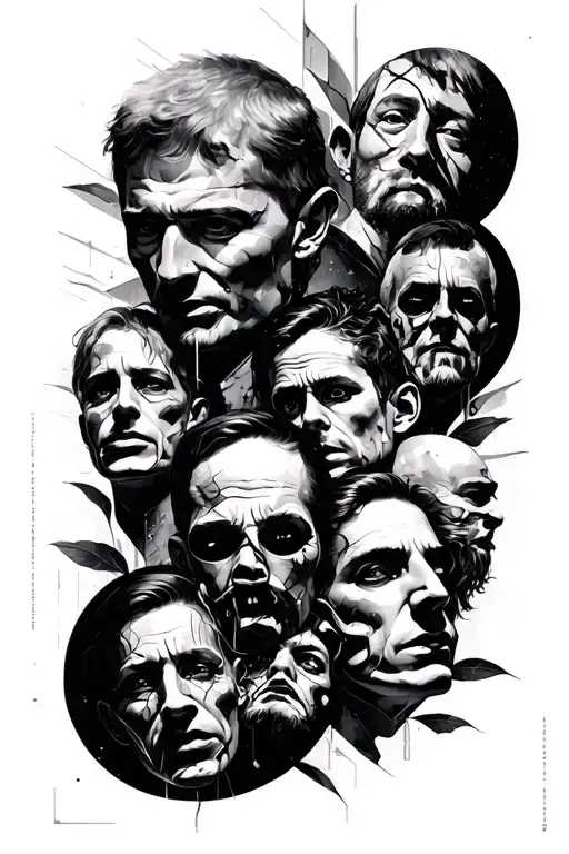 a mix of album covers by the band called the chemical brothers tattoo design idea