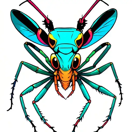 cute prey mantis tattoo design idea