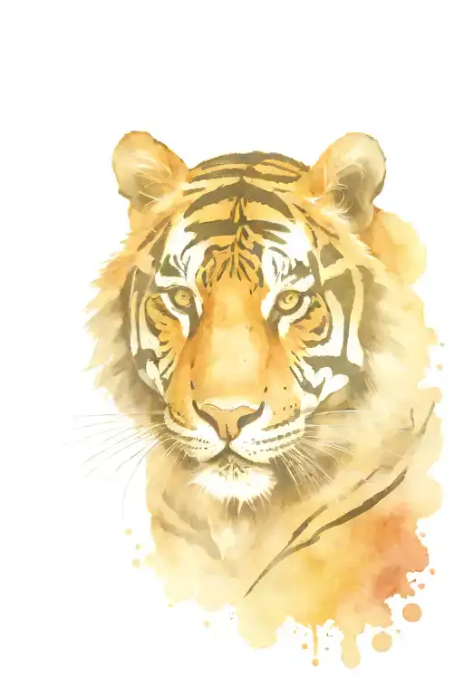 Tiger face tattoo design idea