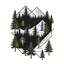 pine trees Oregon outline tattoo tattoo design idea