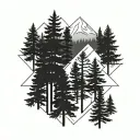 pine trees Oregon outline tattoo tattoo design idea