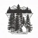 pine trees Oregon outline tattoo tattoo design idea