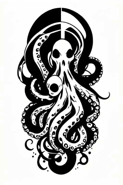 Labyrinth octopus tentacles tattoo design idea