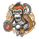 Monkey Bomb tattoo design idea