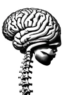 Brain nervous system spine tattoo design idea