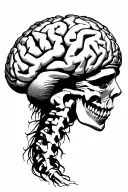 Brain nervous system spine tattoo design idea