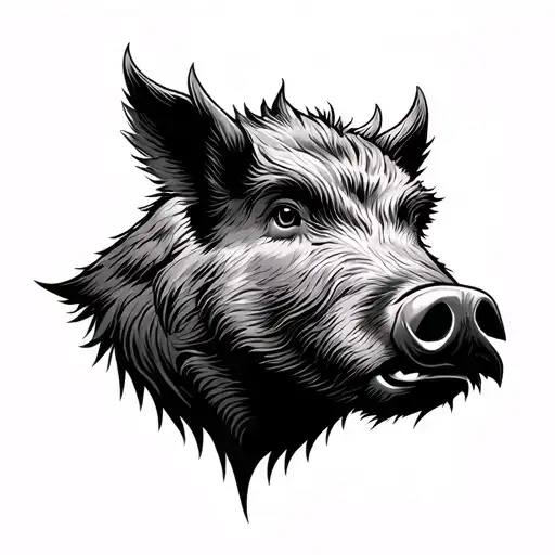 throat Boar tattoo design idea