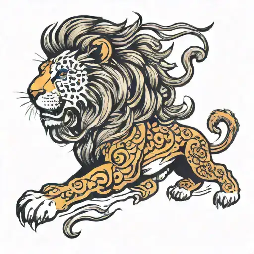astro lion tattoo design idea