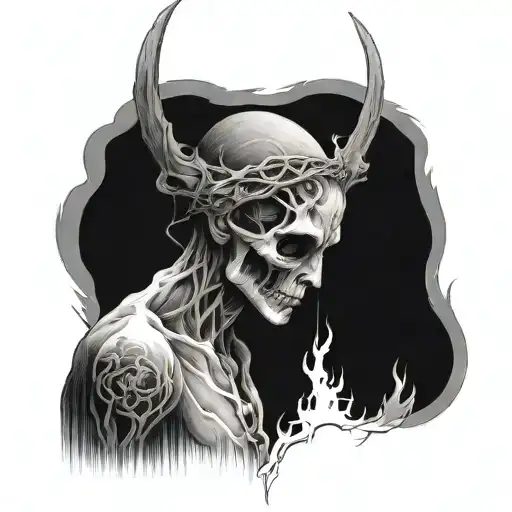 loneliness and death tattoo design idea