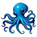 blue ring octopus holding tattoo design idea